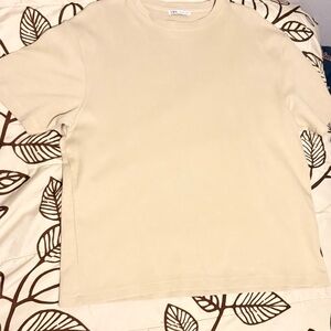 Zara Men's Cream Short Sleeve Tee